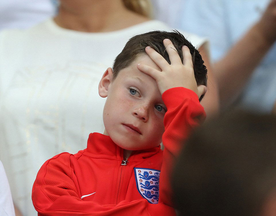 England disappointed many fans including this young lad that had great expectations for them in the tournament (Photo: PA)