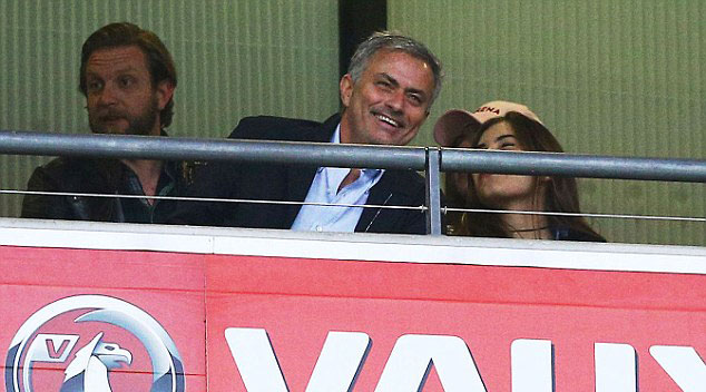 Jose Mourinho and his daughter at the game. (Photo: BPI/Kieran McManus)