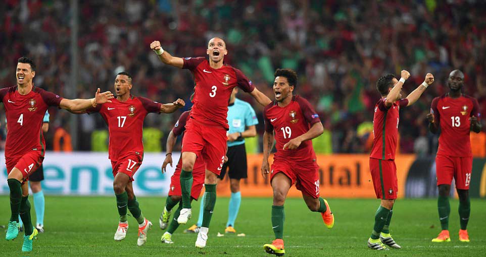 Portugal defeated Poland by 5-3 on penalties after going past extra time with a 1-all draw. (Photo: EPA)